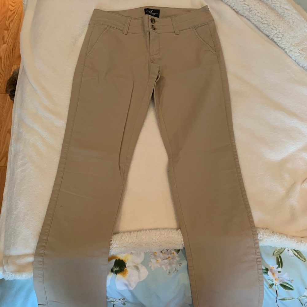 American Eagle Khaki Skinny Jean Size 0